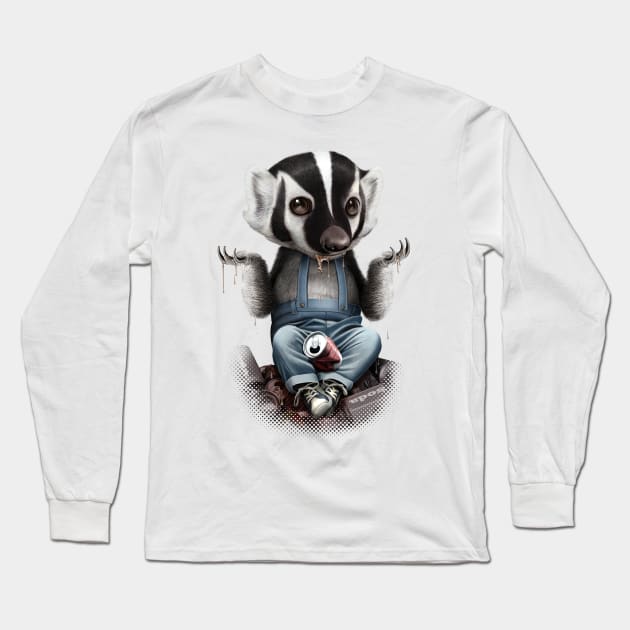 HONEY BADGER Long Sleeve T-Shirt by ADAMLAWLESS